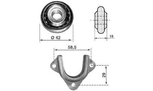 7Soporte con rodamiento Perfil Articulado C-075